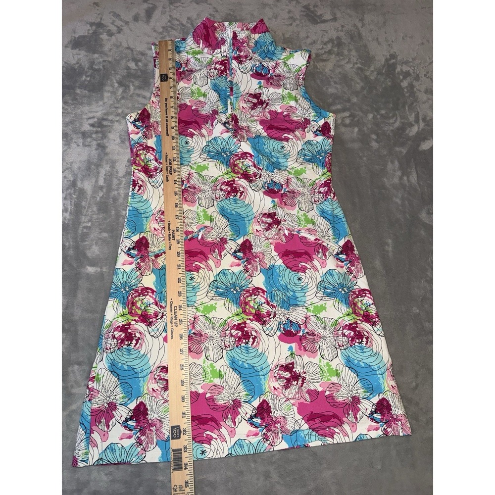 IBKUL Paddy Hot Multicolor Golf Dress Sleeveless Mock Neck Pickleball UPF Sz M - Picture 7 of 10